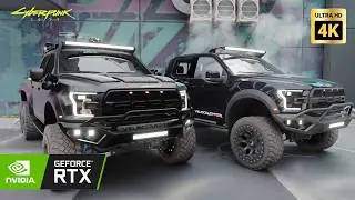 Cyberpunk 2077 Ultra Realistic Vehicle Showcase | RTX 4K Mods + Velociraptor Trucks 🔥