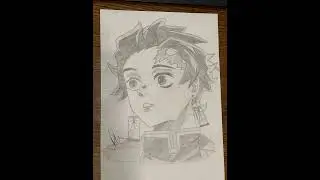 Drawing Demon Slayer Tanjiro KAMADO…. #anime #foryou #art #manga #naruto #demonslayer #tanjiro