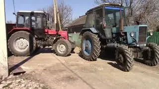 мтз 82.1 вытаскивает мтз 1025.2 с прицепом 8 тонн из погриба +3тонн