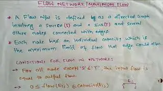 Flow Network | Maximum Flow in Network | Ford Fulkerson