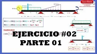 Método de los tres momentos (Ejer. #02 Apoyo Empotrado)- Vigas HIPERESTÁTICAS(Parte1)