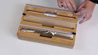 Honey-Can-Do Bamboo 3-In-1 Foil and Paper Wrap Organizer with Safety Cutter