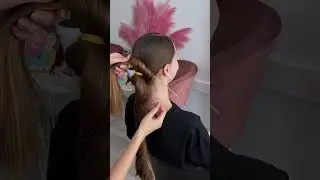 Гладкий пучок на очень густые волосы