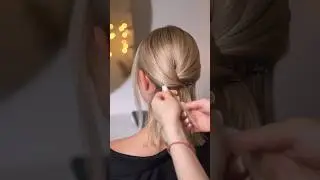 Стильный пучок на короткие волосы🤩 #прически #hairstyle #hairtutorial