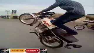 Crazy Motorcycle Stunts - Wheelies On Highway