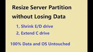 Resize Server Partition Shrink E/D to Extend C Drive [NO DATA LOSS]