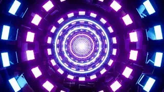 Spinning Neon Tiled Lamps Tunnel Art 4K Background 1 Hour Loop