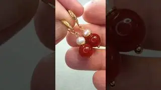 MAKING RED AGATE AND PEARL EARRINGS