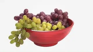Grapes in a red bowl