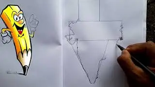 भारत का नक्शा कैसे बनाएं /how to draw India map drawing Bharat ka naksha kaise banaen