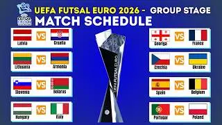 🔵UEFA Futsal EURO 2026 Match Schedule & Fixtures Today  | Full Tournament Dates & Groups