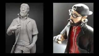 Sculpture ''skin Fortnite''Agent Lopez (Polymer clay-super sculpey)