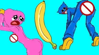 Huggy Wuggy + Pacifier and Kissy Missy + Banana. What happened Poppy play time animation