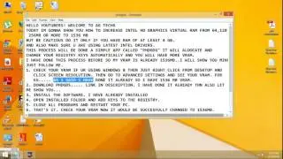 How to Increase Intel HD Graphics VRam (4th/5th gen only) Using PHDGDS.