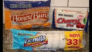 Mrs Baird’s: Honey Bun, Cherry Pie & Powdered Sugar Donuts Review