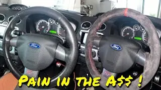 Installing a DIY Alcantara Steering Wheel Cover is ALOT Harder than it looks - Mk2 Ford Focus St 225