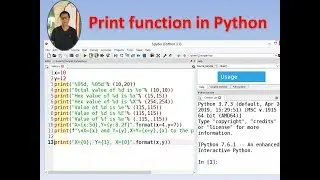 Using the print function in Python. Print formatting, variables, format specifiers and more