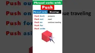 English Phrasal verbs with Push