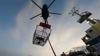 Мое 1 десантирование на борт корабля. Эвакуация моряка. Баренцево море. Север. Нарьян-Мар. Спасатель