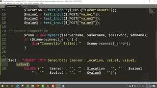 Tutorial ESP32 Databases to Control Anything Anywhere Section 5 PHP Script to Insert Data in Dbase1