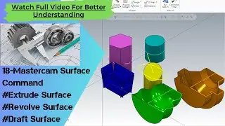 18-Mastercam Surface Command #Extrude Surface #Revolve Surface #Draft Surface @ASIMCADCAM #surface