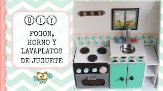 COCINA DE JUGUETE CON CARTÓN para niños - horno y lavaplatos