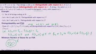 Distuingishable Strings and The Set of Palindromes