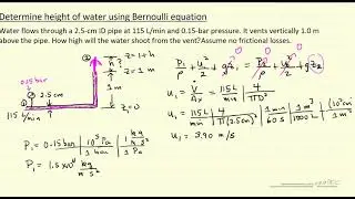 Determine Height of Water Using Bernoulli Equation