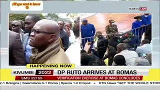 Dp Willam Ruto arrives at Bomas of kenya with his wife and daughter ahead of the announcement