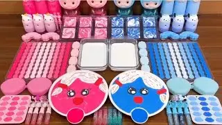 Pink vs blue slime mixing ASMR - Satisfying glossy textures