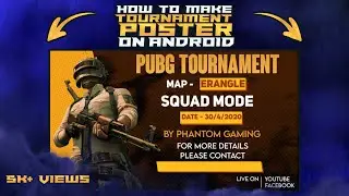 How To Make PUBG Tournament Poster in Android | PS CC |  No Voiceover | Pack link in Description