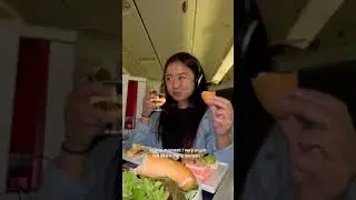 what I eat in a day on a PLANE! ✈️ 13 hour flight to PARIS 🧀🥂🥖
