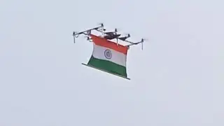 Independence Day Flag Hoisting by Drone