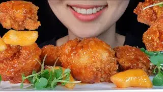 ASMR BBQ 양념치킨 korean seasoned chicken real eting sounds