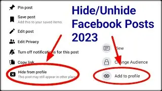 How to hide/unhide posts from Facebook timeline 2023