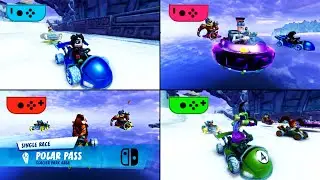 Crash Team Racing Nitro-Fueled - Split screen on Nintendo Switch (4 Players) Gameplay