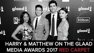 Harry Shum Jr. and Matthew Daddario on the Glaad Media Awards 2017 red carpet.