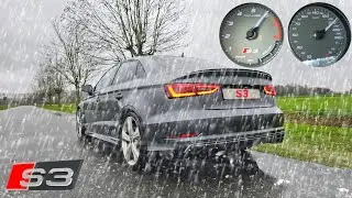 AUDI S3 QUATRO Launch Control in heavy rain
