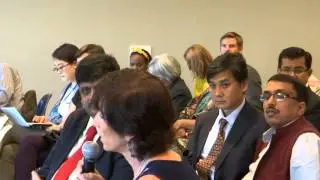 Delegate making a point at WNTA Dialogue in NY