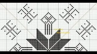 Большой филейный мотив крючком 