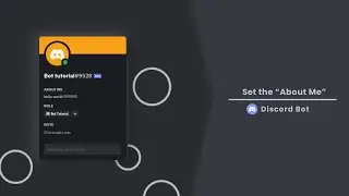 HOW TO SET THE "ABOUT ME" ON YOUR DISCORD BOT | RANDOM TUTORIAL | #4
