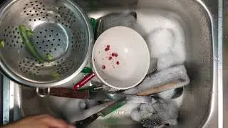 ASMR:  #water sounds #hand washing dishes