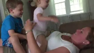 Bounce on Mommy's Chest - So Funny!