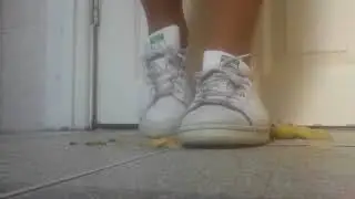Crushing a Banana in my Adidas Stan Smiths