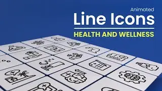 50 Health and Wellness Line Icons Preview 1080p