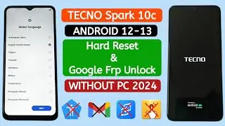 Tecno Spark 10C (KI5k) Hard Reset & Frp Bypass WITHOUT PC.