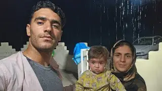 A live broadcast of Khosrow's family life in the rain and storm in the village