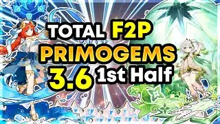 9k+ For Nahida & Nilou Rerun! Total F2P Primogems You Can Get in 3.6 First Half [Genshin Impact]