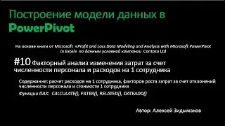 10 Факторный анализ затрат по численности персонала и уровню расходов