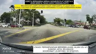 LANGGAR LAMPU ISYARAT 21JULAI2024 USJ SUBANG JAYA